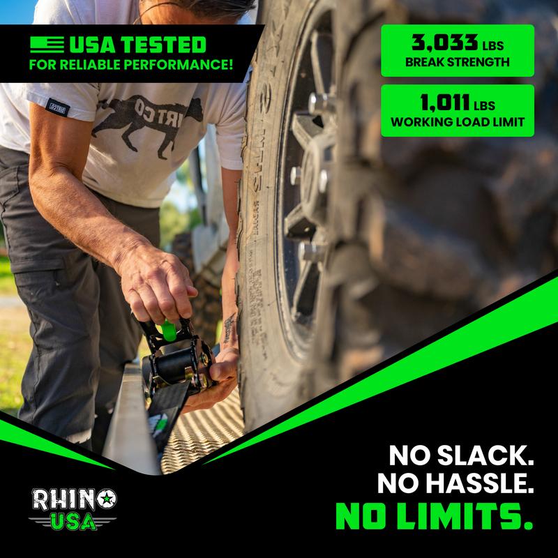 2-inch x 10-foot retractable ratchet straps, 2-pack or 4-pack